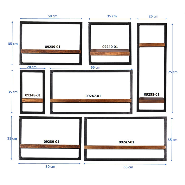 Borough Wharf Wall shelf set, 7 pieces Wayfair.co.uk
